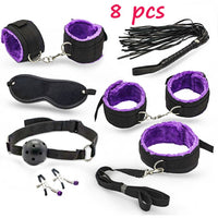 Dildo Vibrator & Anal Plugs Adult Sex Product Kit With Ring Finger Massager BDSM Slave Bandage Flirt