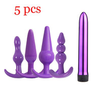 Dildo Vibrator & Anal Plugs Adult Sex Product Kit With Ring Finger Massager BDSM Slave Bandage Flirt