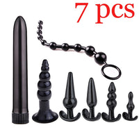 Dildo Vibrator & Anal Plugs Adult Sex Product Kit With Ring Finger Massager BDSM Slave Bandage Flirt