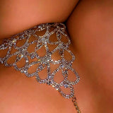 StoneFans Heart Rhinestone Body Jewelry Sexy Lingerie