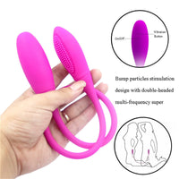 Rechargeable Dual Vibrator 7 Speeds Double Head Jump Egg Bullet Dildo