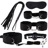 SM Game Suit Nipples Whip Clip Blindfold Handcuffs Ball Mouth plug Nylon Kit