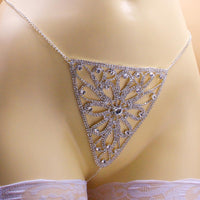 StoneFans Flower Crystal Thong Chain Body Jewelry