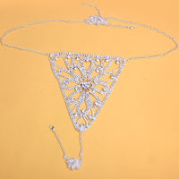 StoneFans Flower Crystal Thong Chain Body Jewelry