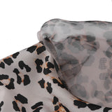 Imcute Women Long Sleeve Leopard Print Sexy V Neck Mini Dress