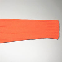 Imcute Neon Orange Solid Color Turtleneck Crop Sweater