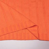 Imcute Neon Orange Solid Color Turtleneck Crop Sweater