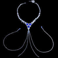 StoneFans Blue Stone Sexy Lingerie Nipple Jewellery Non Piercing