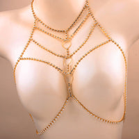 Rhinestone Round Body Chain Bra Harness Jewelry