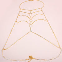 Rhinestone Round Body Chain Bra Harness Jewelry