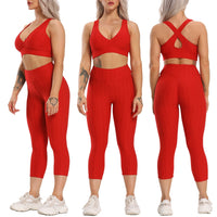 Workout Clothes Red Dry Fitness Wear