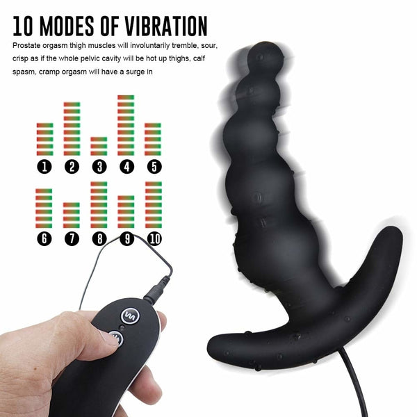 Anal Beads 10 Vibrating Mode Silicone Rechargeable