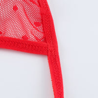 S-XXXXl  Sexy Christmas Bra Net Thong Garter