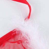 S-XXXXl  Sexy Christmas Bra Net Thong Garter