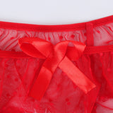 S-XXXXl  Sexy Christmas Bra Net Thong Garter