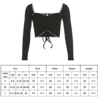 Square Collar French Style Slim Basic Ruched Lace Up Tshirt Black