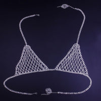 Crystal Chain Mesh Bra and Underwear