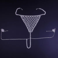 Crystal Chain Mesh Bra and Underwear