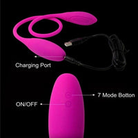 Rechargeable Dual Vibrator 7 Speeds Double Head Jump Egg Bullet Dildo