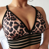 Two Piece Leopard Tracksuit Bras+Shorts