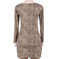 DAIGELO Sexy Leopard Print Dress