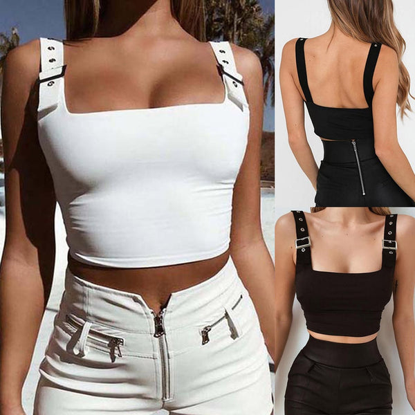 Vest Strap Built In Padded Bra Tank Top