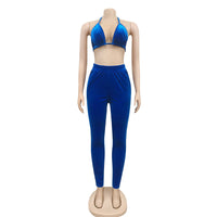 Imcute Sexy Velvet 3 Piece Set Sports Bra Cropped Hoodie Jacket and Sweatpants