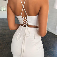 Sexy White Crop Top Sleeveless Wrapping Tank Tube Tops