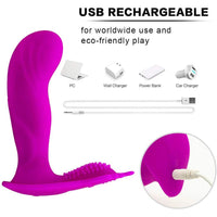 Silicon Wireless Remote Control Vibrating Panties G Spot Dildo Dual Motor 18