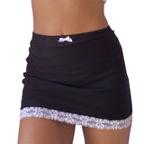 Y2K Skirts Lace Up Goth Woman Skirts