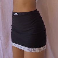 Y2K Skirts Lace Up Goth Woman Skirts