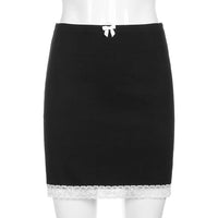 Y2K Skirts Lace Up Goth Woman Skirts