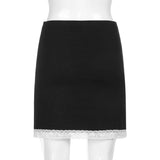 Y2K Skirts Lace Up Goth Woman Skirts