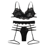 Ladies Babydoll Black Transparent Lace Bra Set