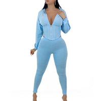 Imcute Sexy 2 Piece Set Tracksuit Top And Pants