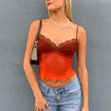 Y2k Lace Tops Corset Tops Y2K Tops V Neck