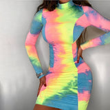 Y2k Clothes Mini Club Dress Tie-dye