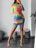 Y2k Clothes Mini Club Dress Tie-dye