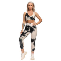 Yoga Tracksuit 2pcs Long Sleeve Crop Top High Waist Leggings