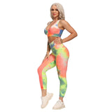 Yoga Tracksuit 2pcs Long Sleeve Crop Top High Waist Leggings