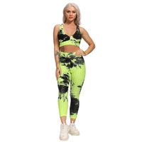 Yoga Tracksuit 2pcs Long Sleeve Crop Top High Waist Leggings