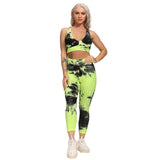 Yoga Tracksuit 2pcs Long Sleeve Crop Top High Waist Leggings