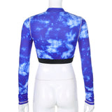 Angel Printed  Long Sleeve Turtle Neck Crop Top