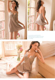 V-neck Spaghetti Straps Silk Sexy Nightwear