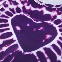 E Girl Tie Dye Crop Tops O Neck Purple Printed