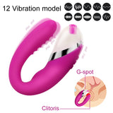 10 Speed U Shape Couple Vibrator USB Waterproof Rechargeable G Spot Clitoral Vibrators Massager Adult Sex Toys for Women Female