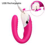 10 Speed U Shape Couple Vibrator USB Waterproof Rechargeable G Spot Clitoral Vibrators Massager Adult Sex Toys for Women Female