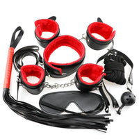 SM Sexy Erotic Suit Adult Sex Toys Goods Leather Handcuff Bondage Kit Suit Ball Whip Kit Bondage Set Couple for Fun Games