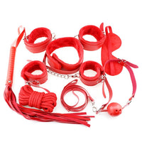 SM Sexy Erotic Suit Adult Sex Toys Goods Leather Handcuff Bondage Kit Suit Ball Whip Kit Bondage Set Couple for Fun Games