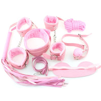 SM Sexy Erotic Suit Adult Sex Toys Goods Leather Handcuff Bondage Kit Suit Ball Whip Kit Bondage Set Couple for Fun Games